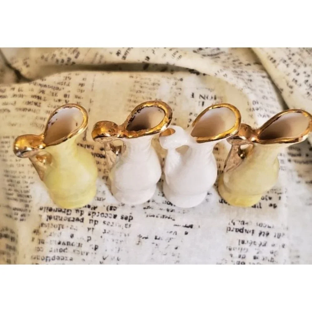 Elegant, Classic, Sophisticated  - 4 Colorful Vintage Miniature Pitchers/Ewers